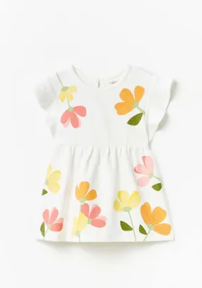 Floral Smock Dress - White