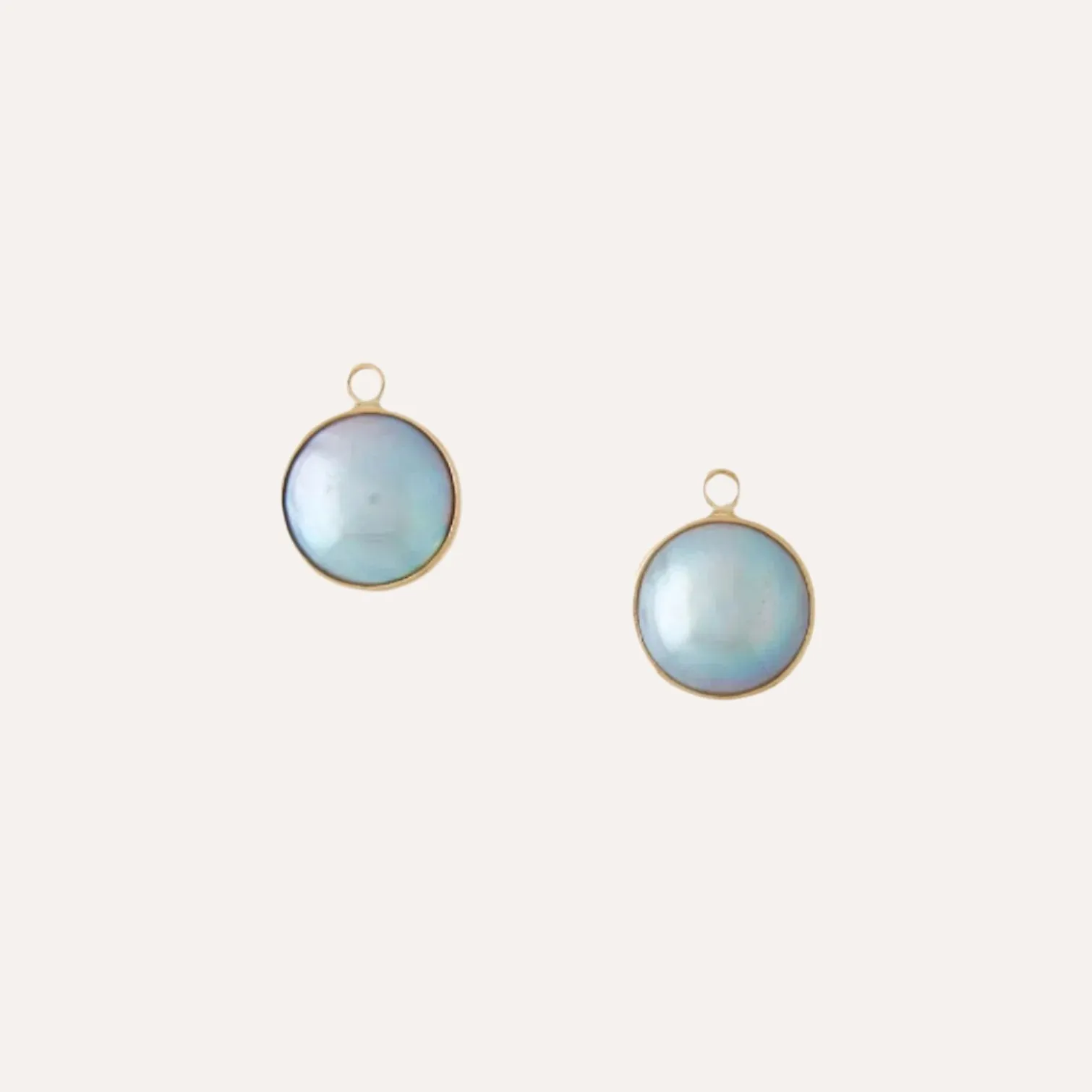 Freshwater Grey Mabe Pearl Earring Drops