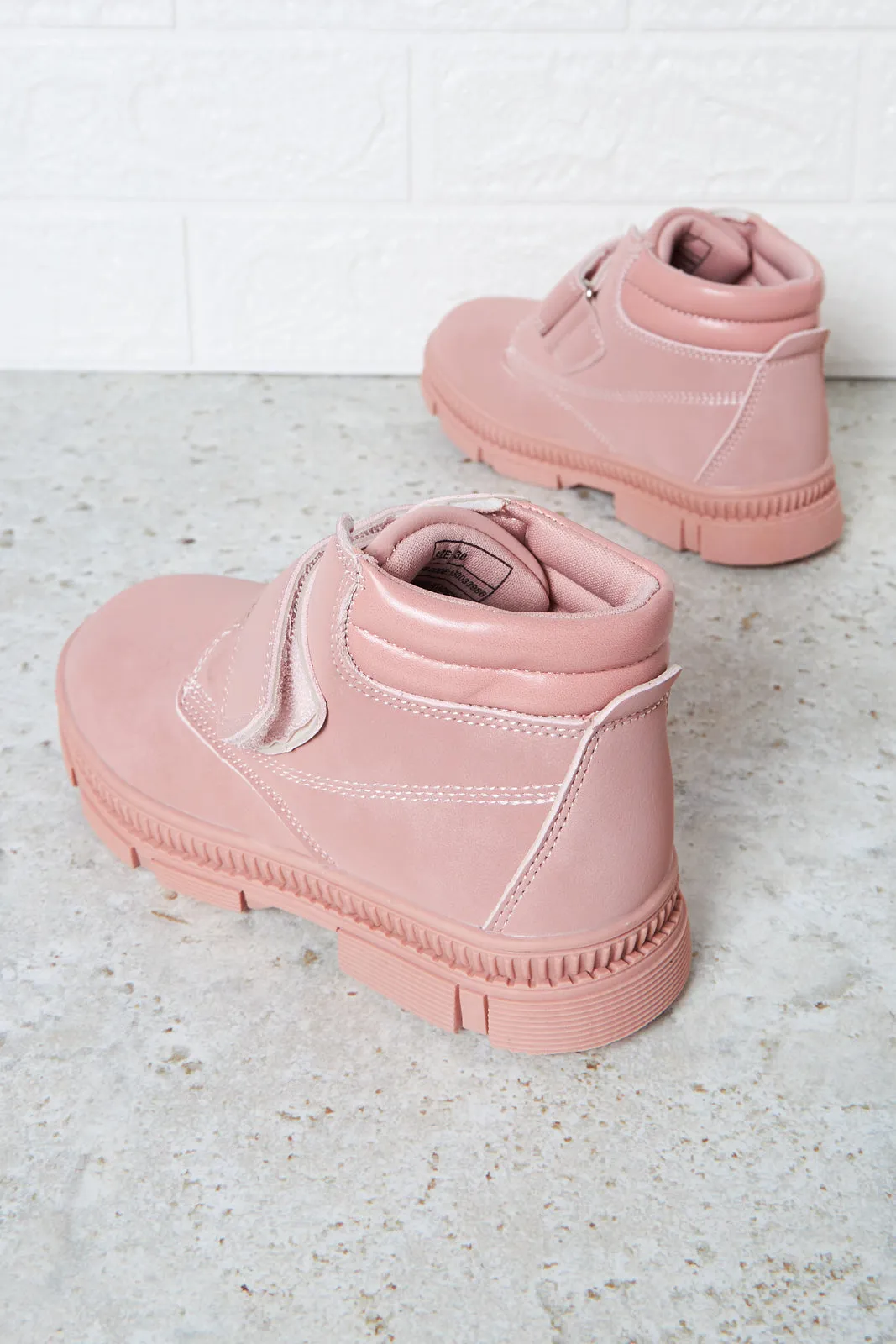 Girls Pink Velcro High-Top