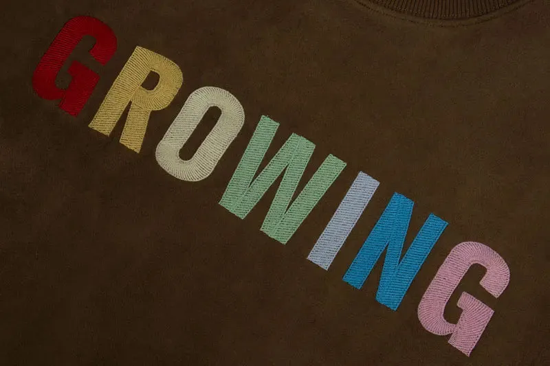 'Growing' Embroidered Suede T-Shirt