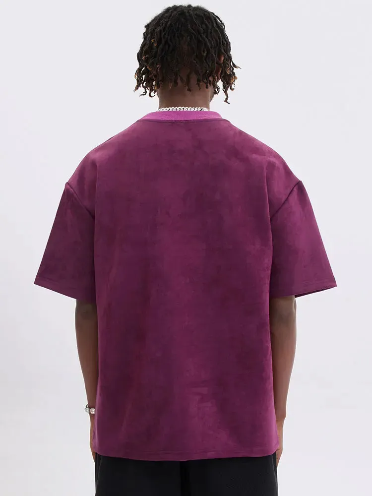 'Growing' Embroidered Suede T-Shirt