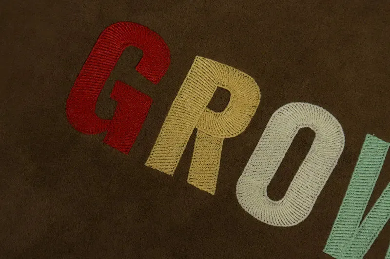 'Growing' Embroidered Suede T-Shirt