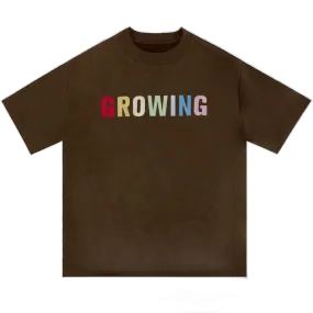 'Growing' Embroidered Suede T-Shirt