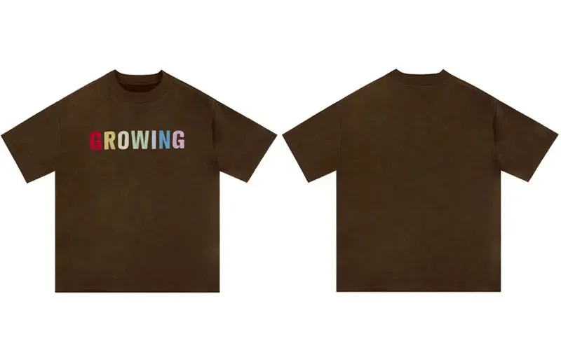 'Growing' Embroidered Suede T-Shirt