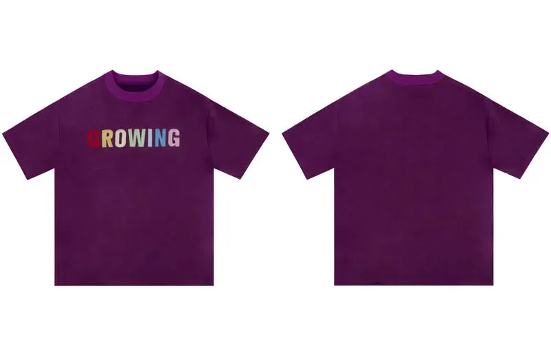 'Growing' Embroidered Suede T-Shirt