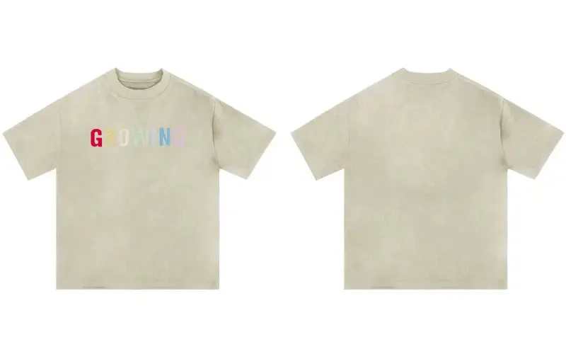 'Growing' Embroidered Suede T-Shirt