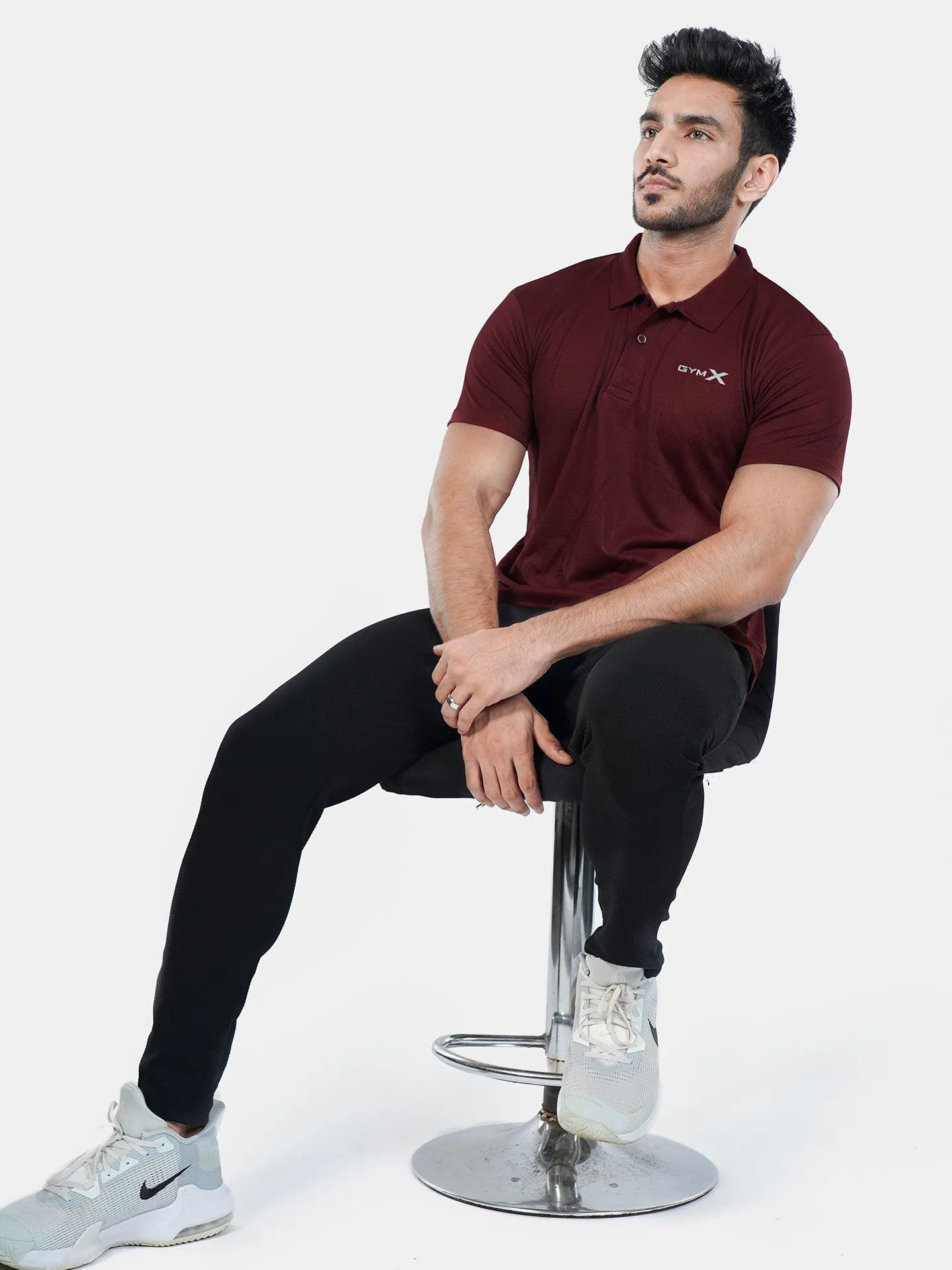 GymX Tech Polo Tee: Stark Maroon