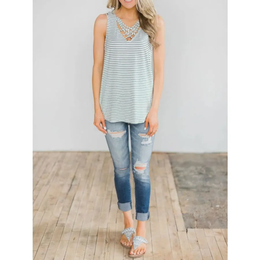 High-Low Striped Tank