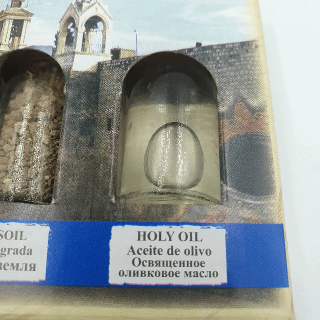 Holy Land Gift Pack - Holy Land Elements Set Olive Oil, Stones & Holy Water Religious Christian Gift Basilica of The Nativity HL