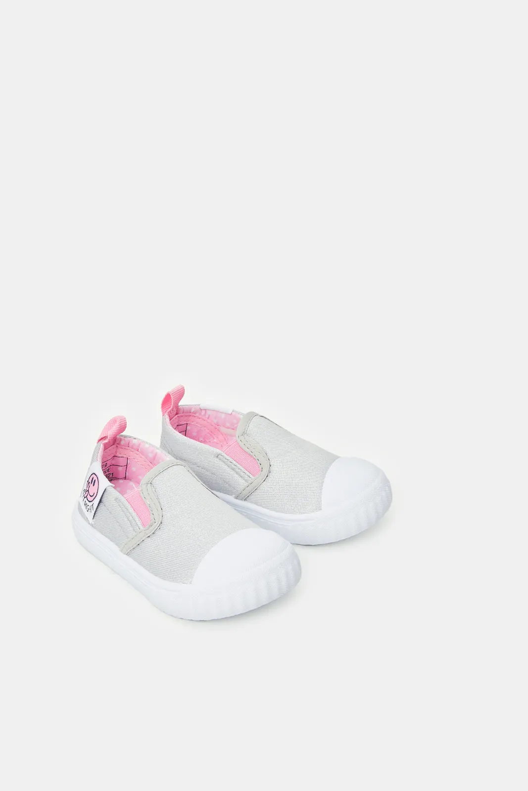 Infant Girls Grey Slip-On Pump