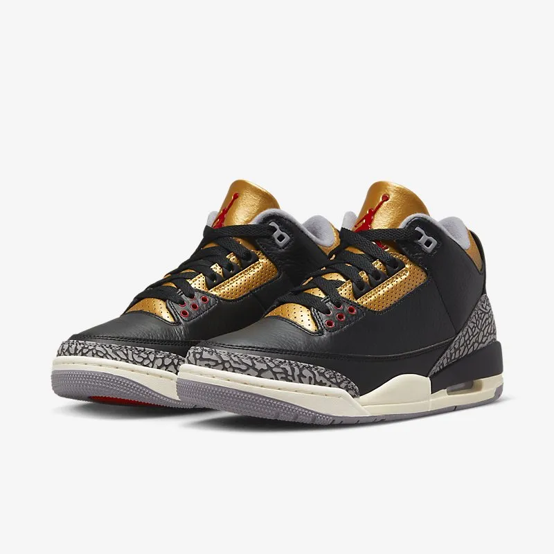 Jordan 3 Retro Black Cement Gold (W)