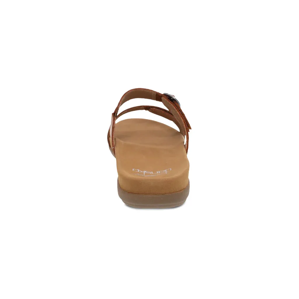  Justine Slip on Two Strap Sandal in Luggage  