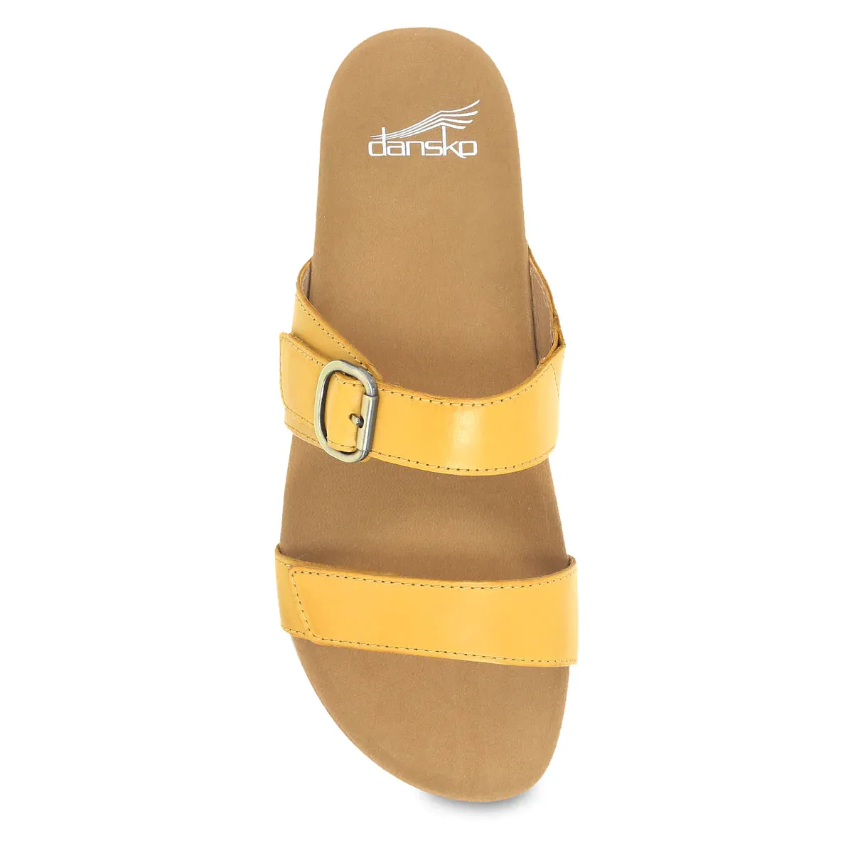  Justine Slip on Two Strap Sandal in Yellow  