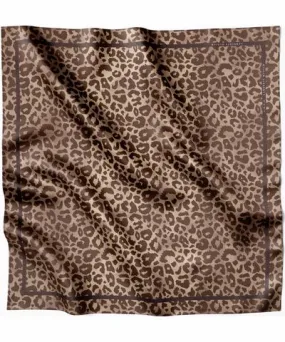 Katchmagic London X Lamberty Munich Women's Brown / Neutrals Leopard Savannah Sand - Midi Silk Scarf