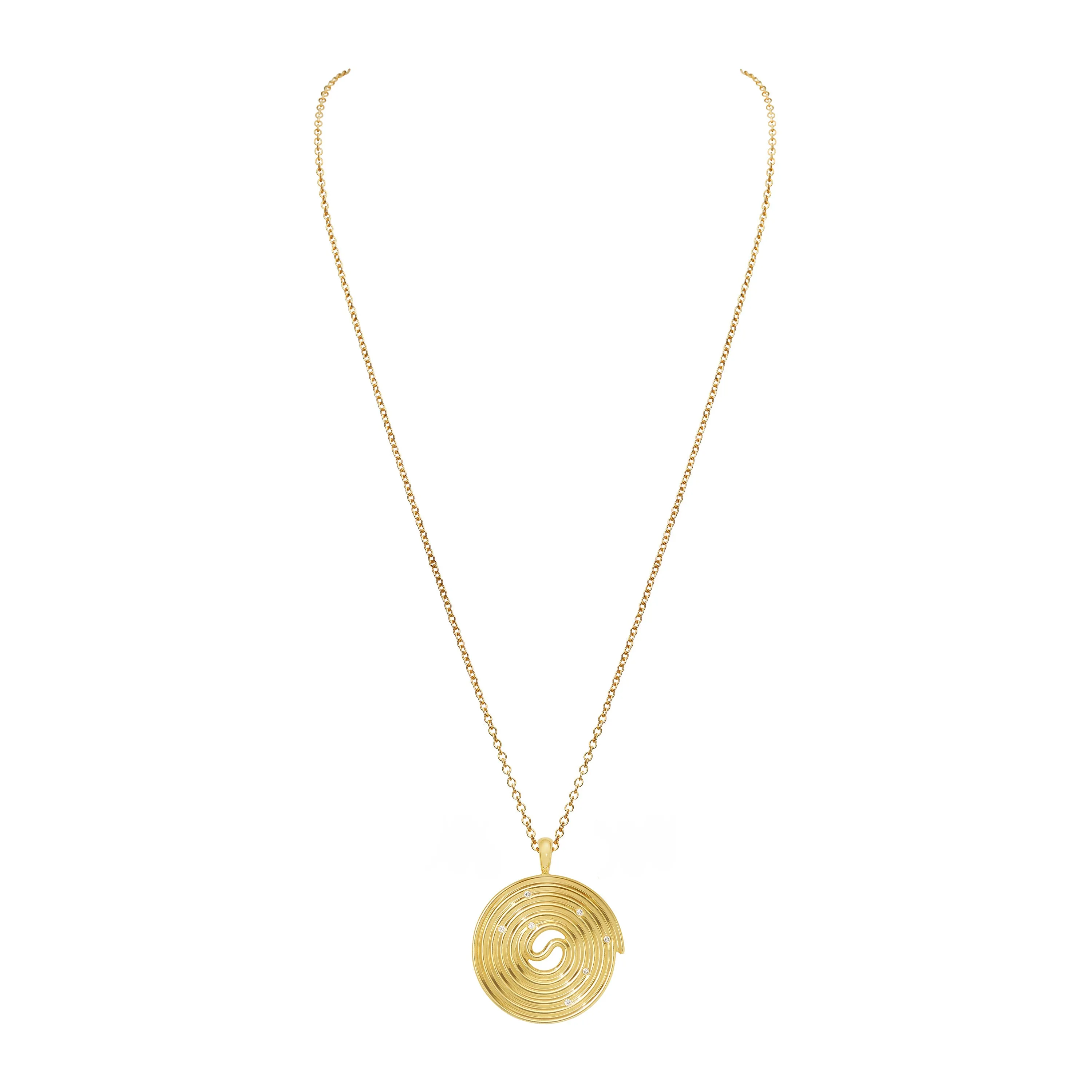 Licorice necklace stoned yellow gold with diamond