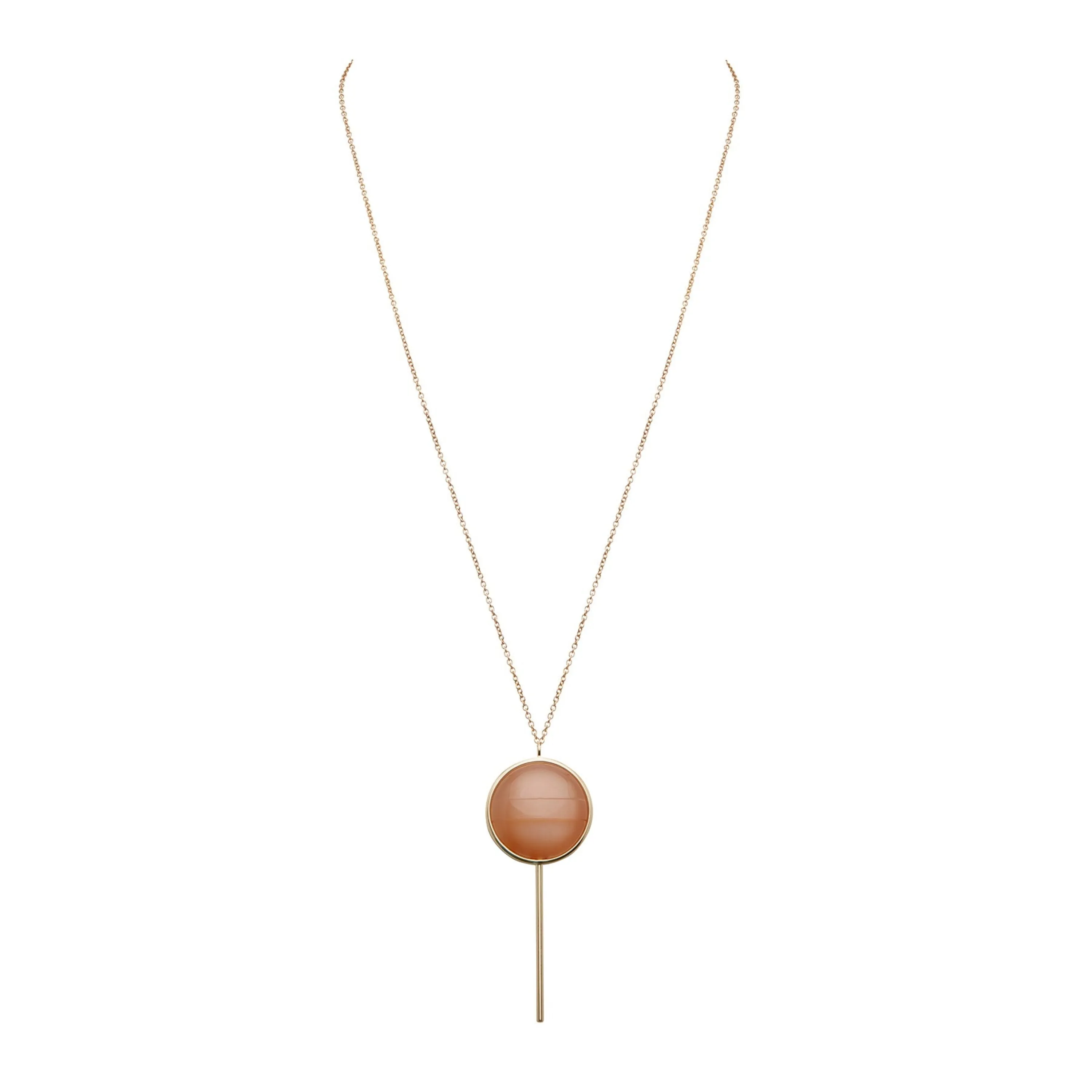 Lollipop necklace with orange moonstone