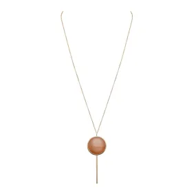 Lollipop necklace with orange moonstone