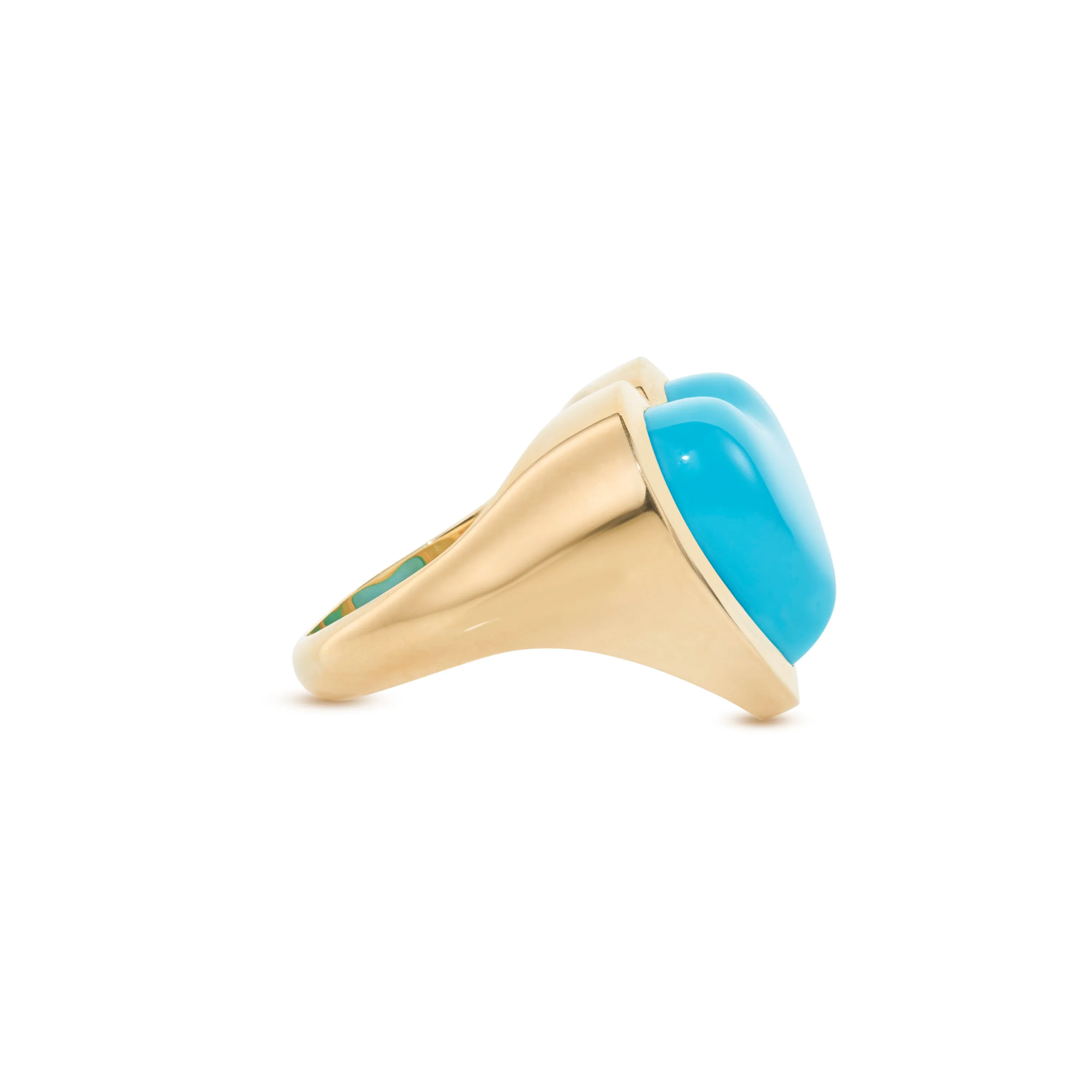 Love lollipop ring yellow gold with turquoise