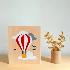 Lubulona Wooden Art Piece Hot Air Balloon