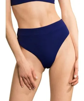 Maaji Suzy Q High Rise High Leg Bikini Bottom In Indigo