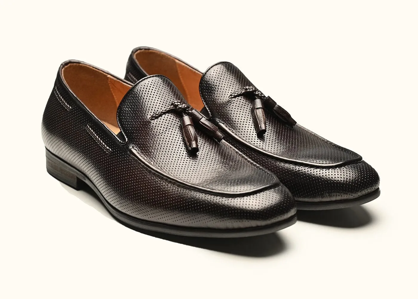 MALDINA | Oak Brown Tassel Leather Loafer