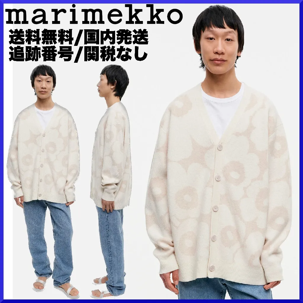 marimekko  |Flower Patterns Unisex Wool Nylon Cardigans