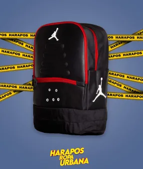 Mochila jordan tapa dura relieve negra