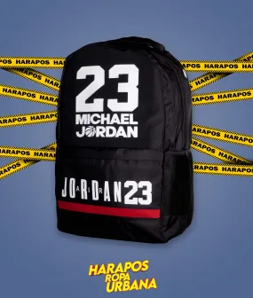 Mochila michael jordan air 23 negro letras y linea roja