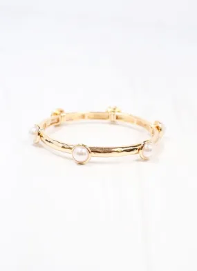 Mona Pearl Stretch Bracelet GOLD