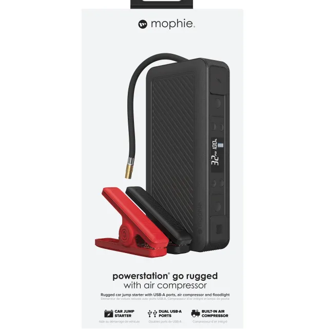 Mophie Go Rugged Portable Powerbank Car Jump Start Air Pump Compressor