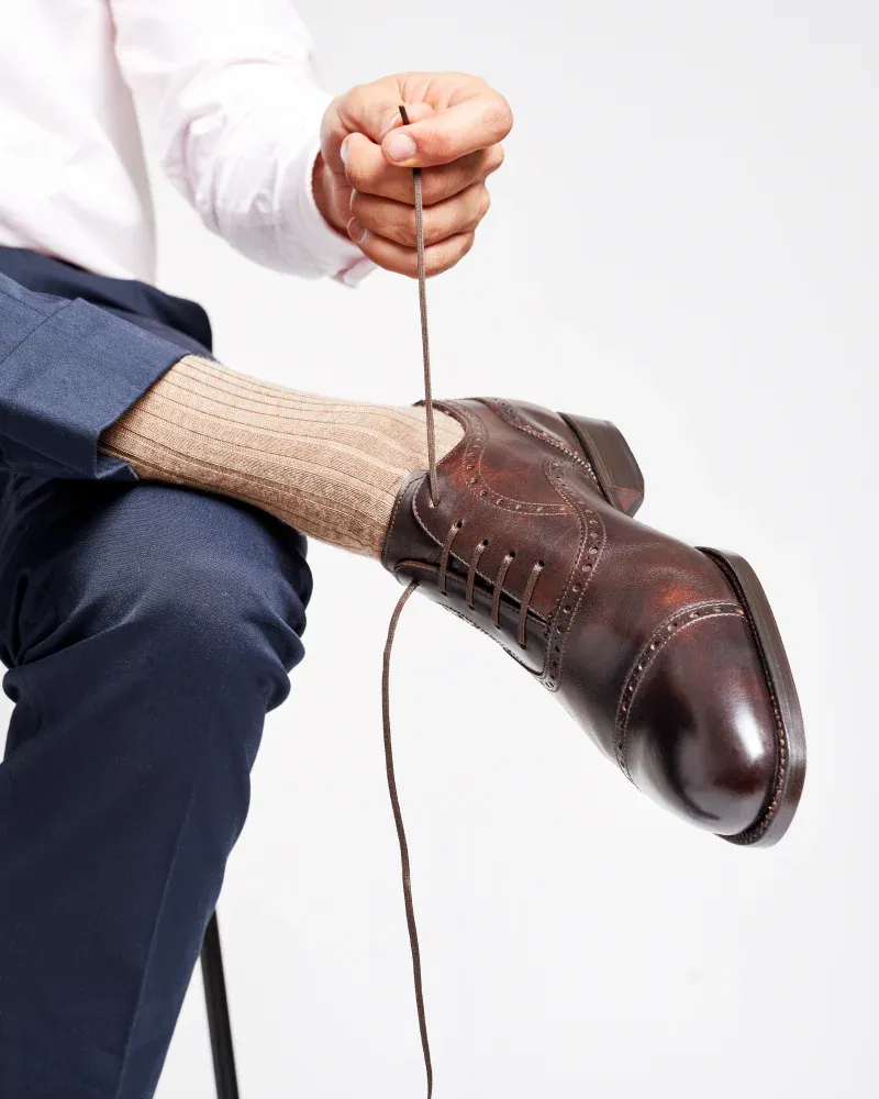 Museum Brown Brogue Oxford Shoe