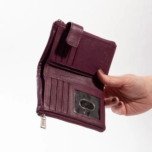 Nappa Mini Charlotte RFID Leather Wallet in Lilac