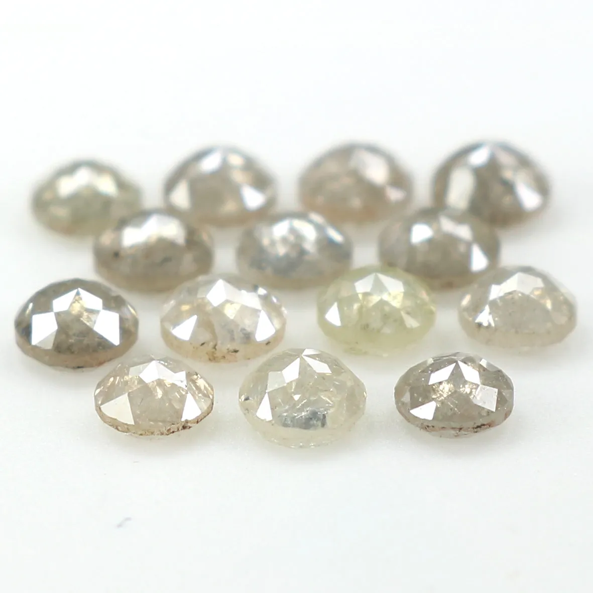 Natural Loose Rose Cut Salt And Pepper Diamond Grey Color 1.31 CT 2.50 MM Rose Cut Shape Diamond L1572