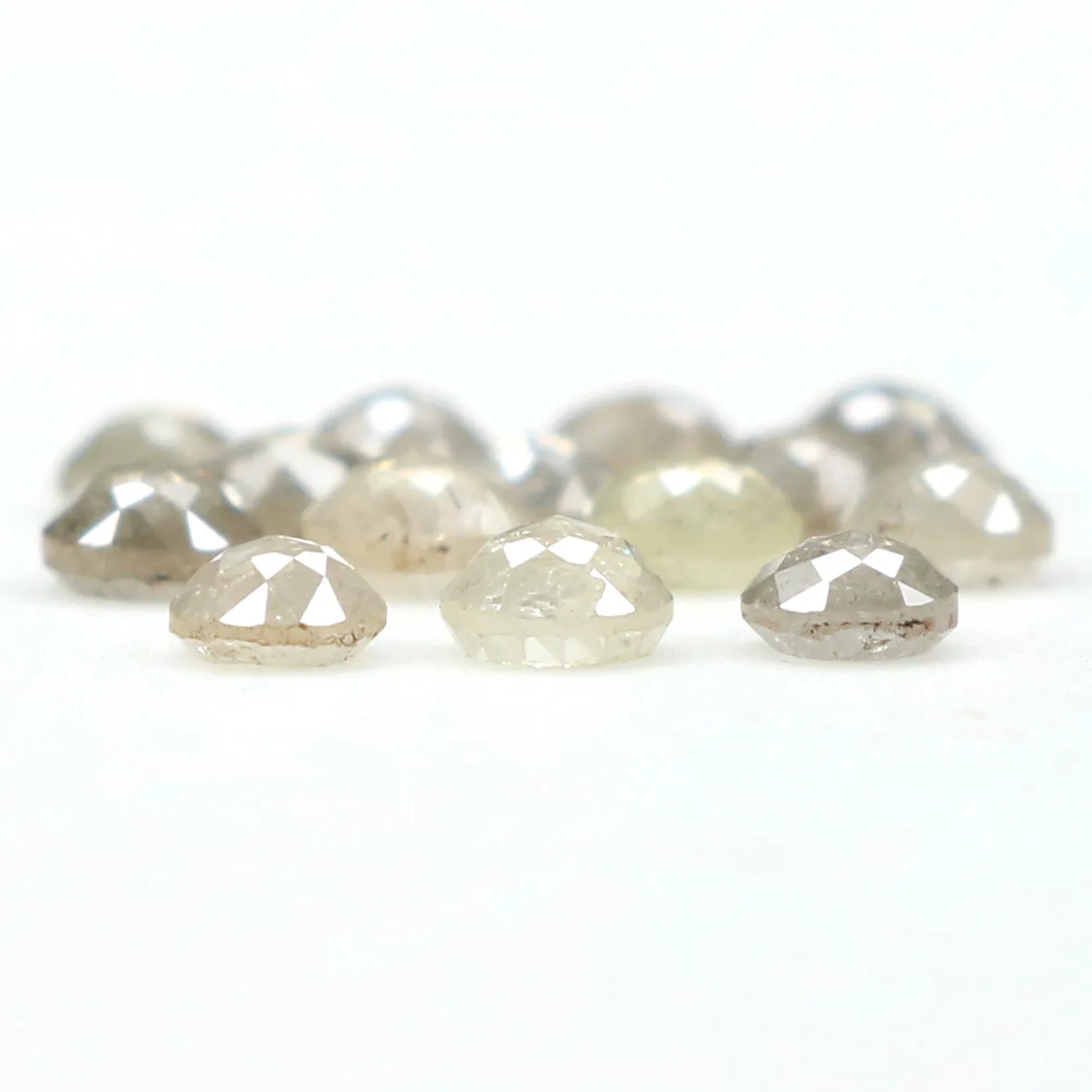 Natural Loose Rose Cut Salt And Pepper Diamond Grey Color 1.31 CT 2.50 MM Rose Cut Shape Diamond L1572