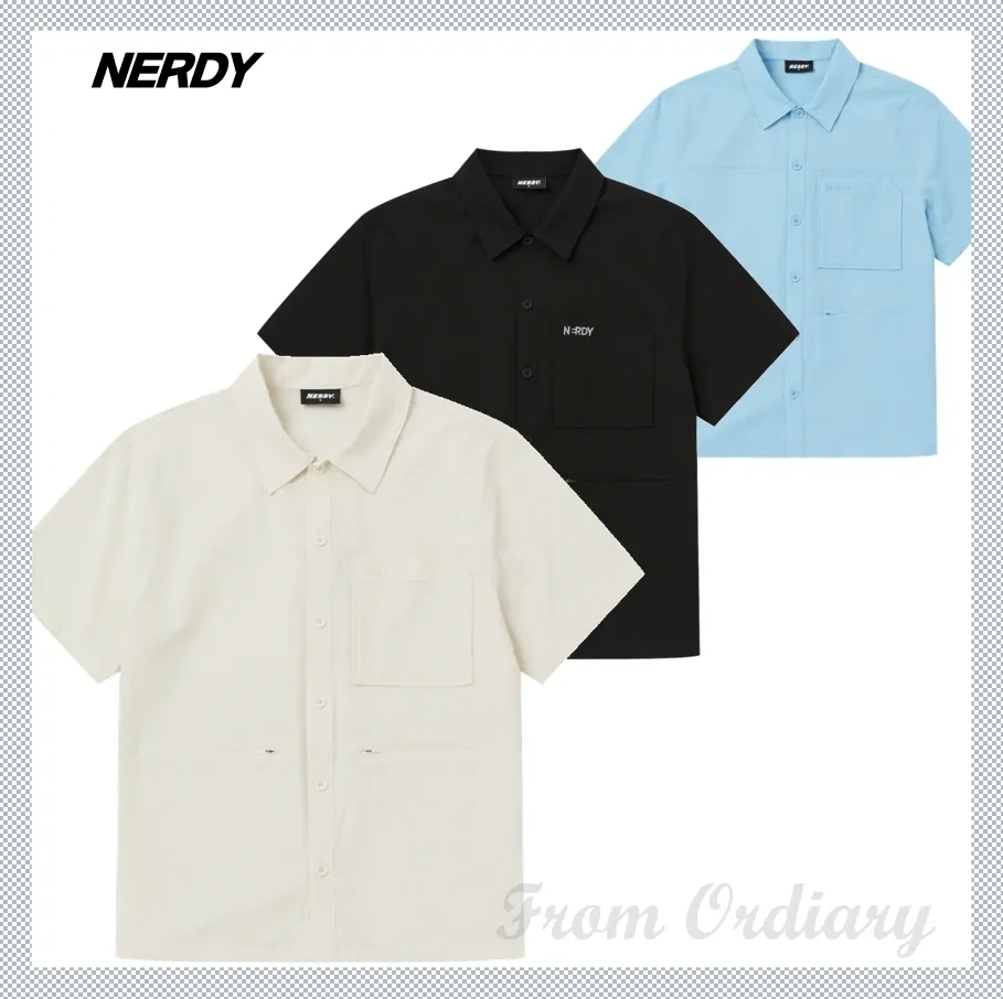 NERDY  |Unisex Street Style Logo Shirts