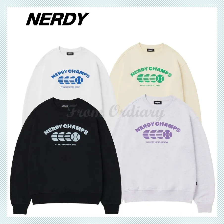 NERDY  |Unisex Street Style Logo Sweatshirts