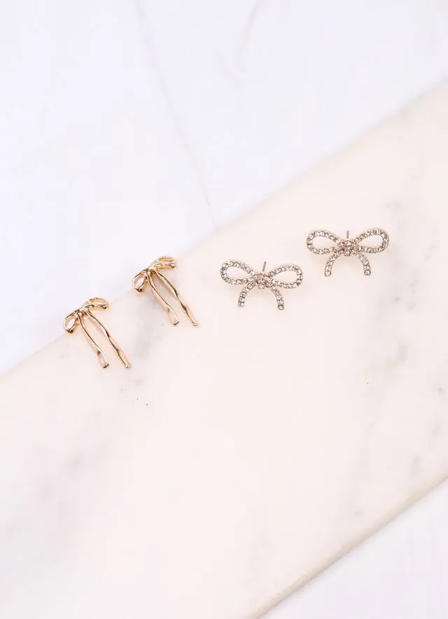 Newsome Bow Earring Set GOLD