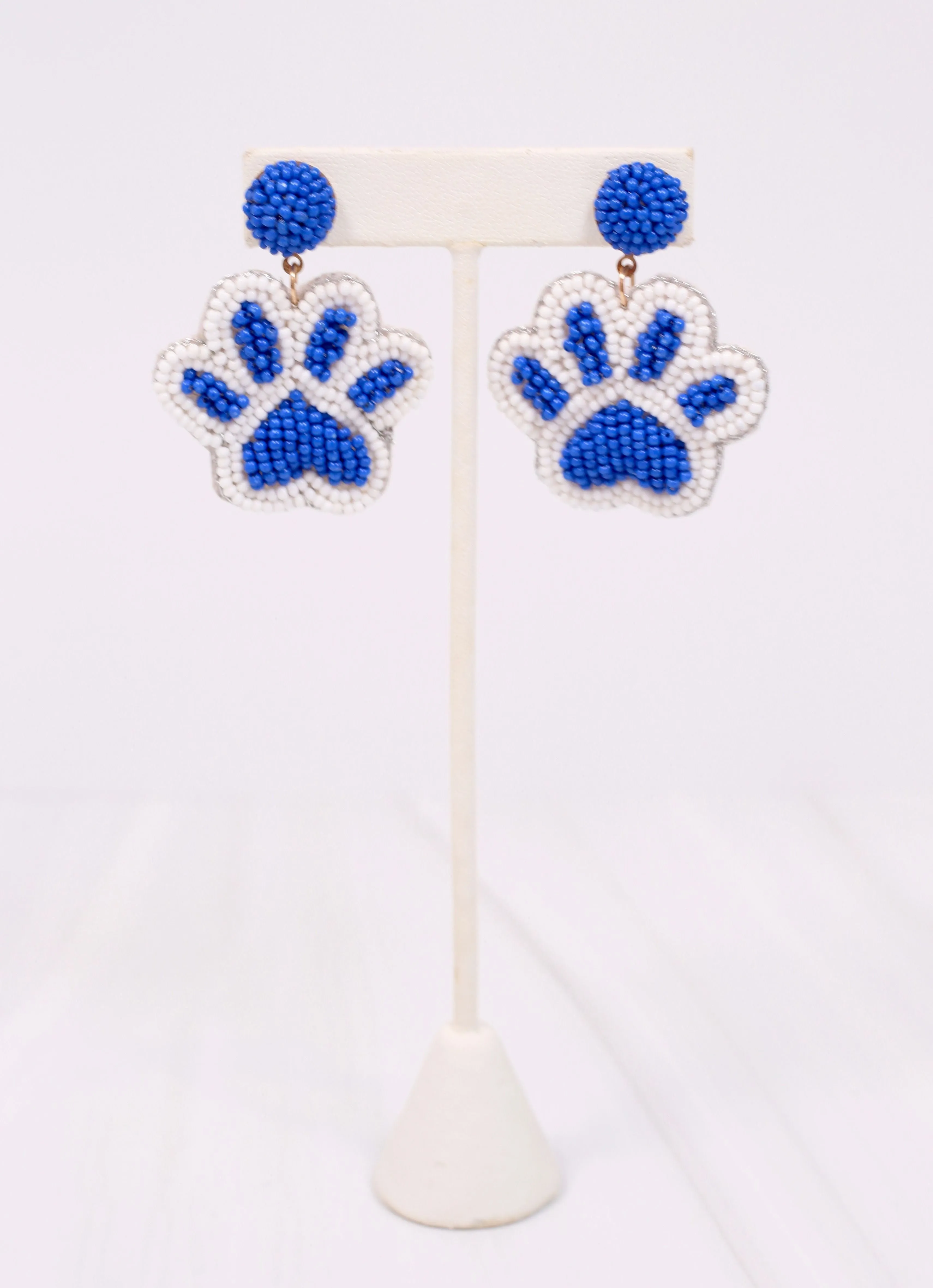 Pammy Paw Print Earring BLUE WHITE