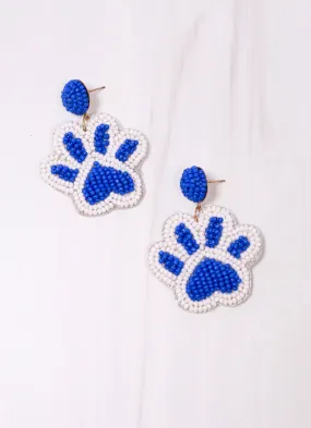 Pammy Paw Print Earring BLUE WHITE