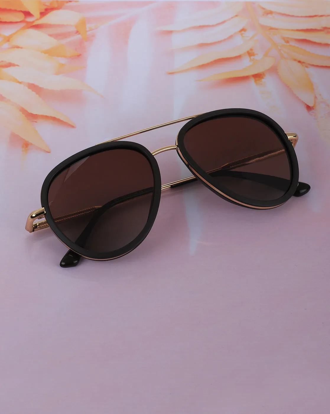 Premium Gold with Brown Toned & Polarised Lens Aviator Sunglass for unisex