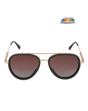 Premium Gold with Brown Toned & Polarised Lens Aviator Sunglass for unisex