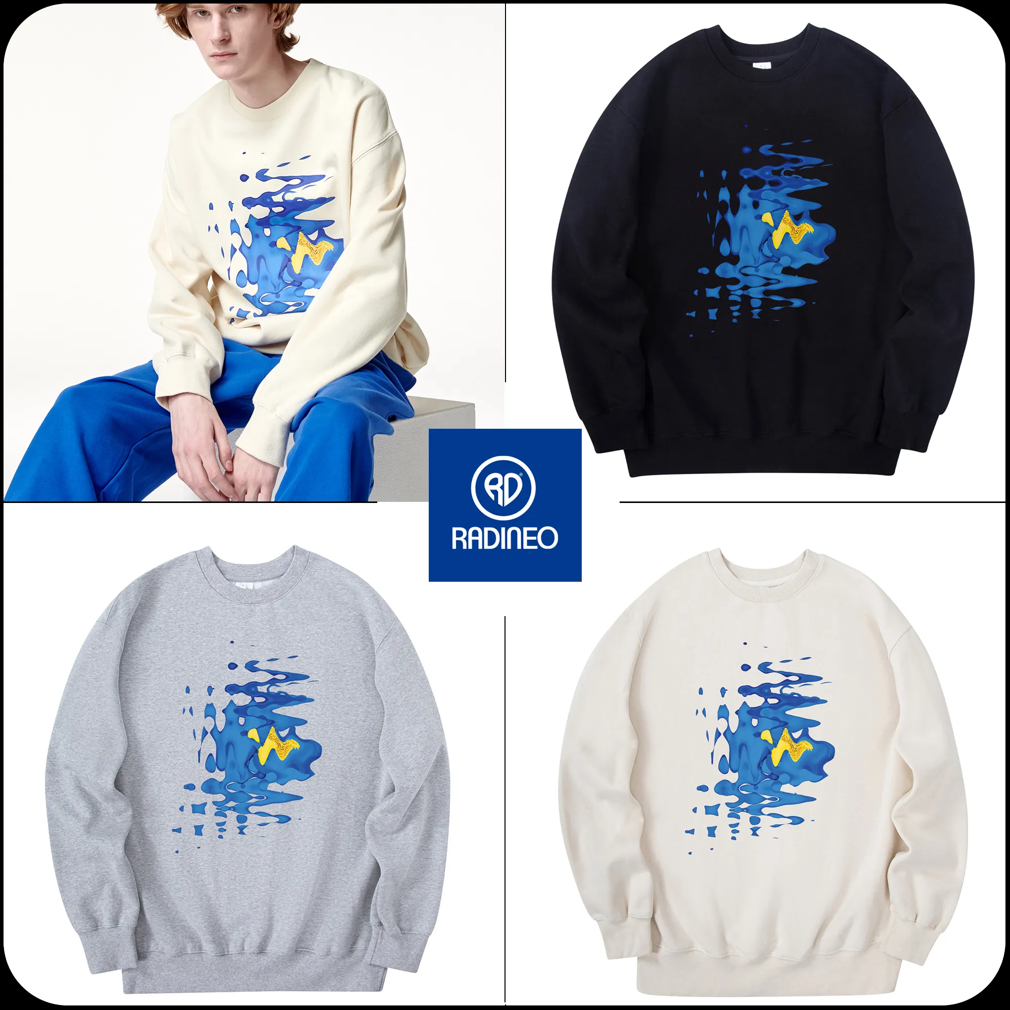 RADINEO  |[RADINEO] ★WAVE FLOWER SWEAT