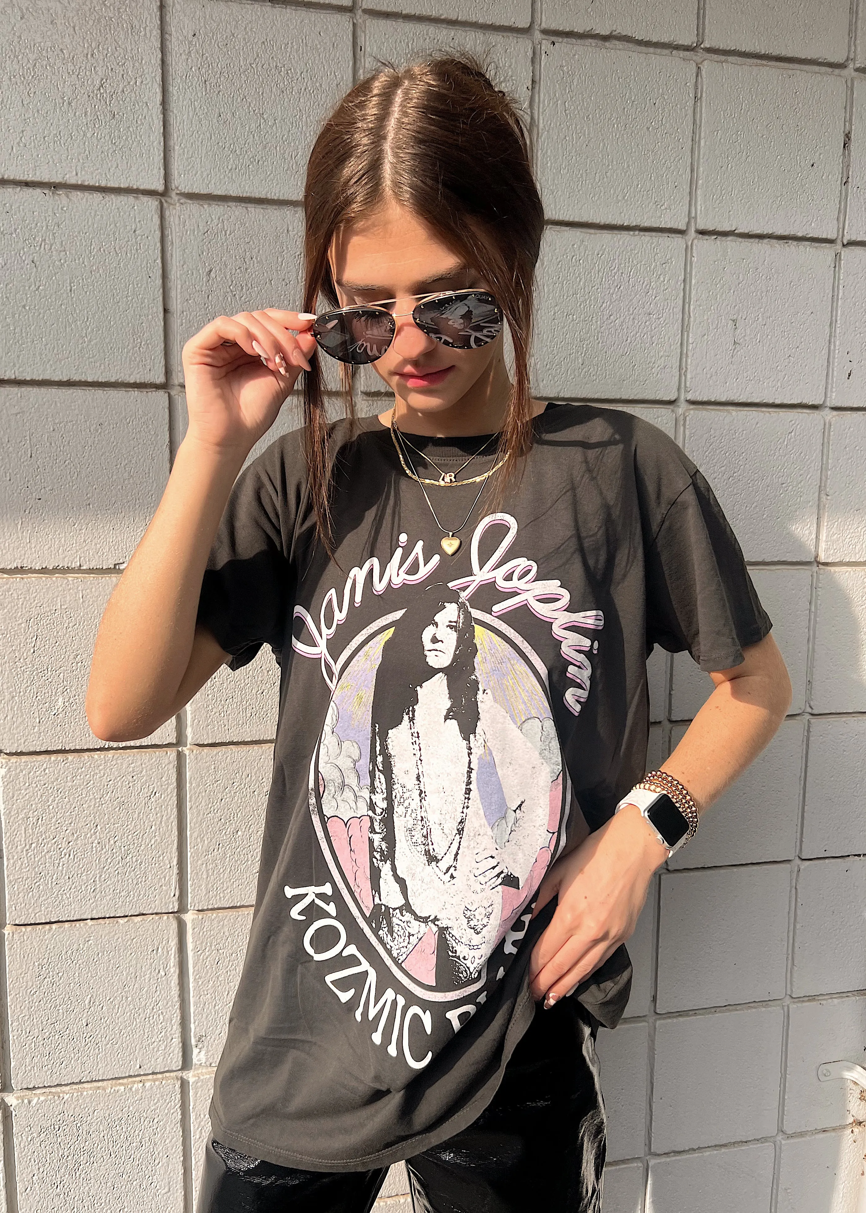 Recycled Karma Janis Joplin Tee | Vintage Black