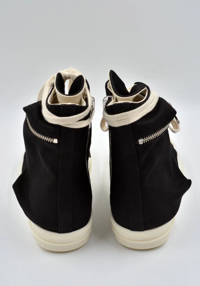 RICK OWENS DRKSHDW DU02D2801 DO CARGO DENIM SNEAKERS BLACK/MILK (New Season FW24)