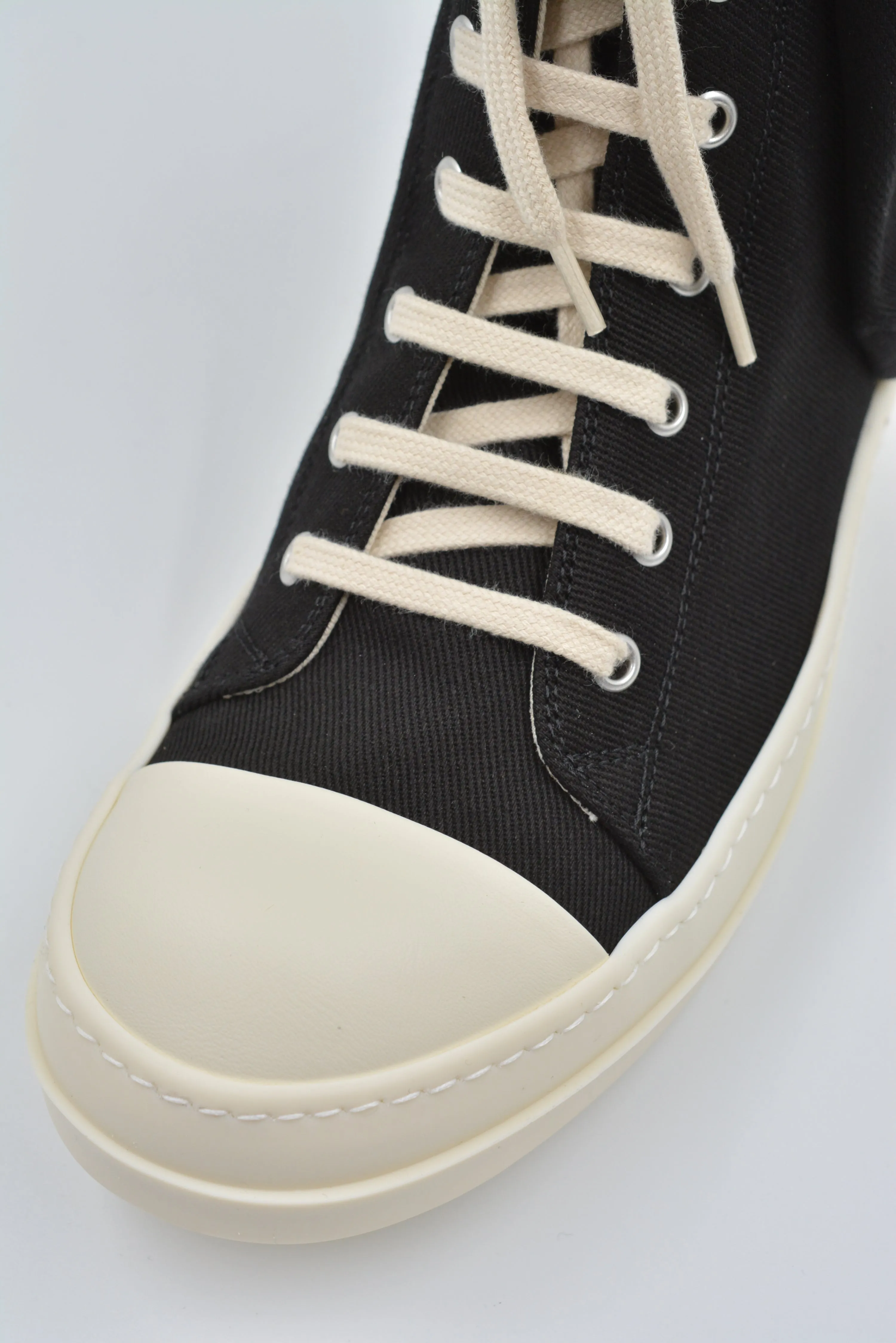 RICK OWENS DRKSHDW DU02D2801 DO CARGO DENIM SNEAKERS BLACK/MILK (New Season FW24)