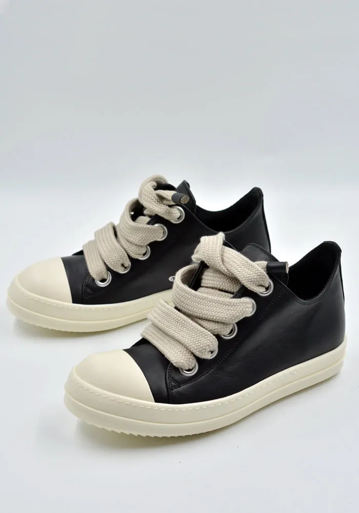 RICK OWENS MEN RU02D6893 LCOW2 JUMBOLACED LOW SNEAKERS BLACK (New Season FW24)