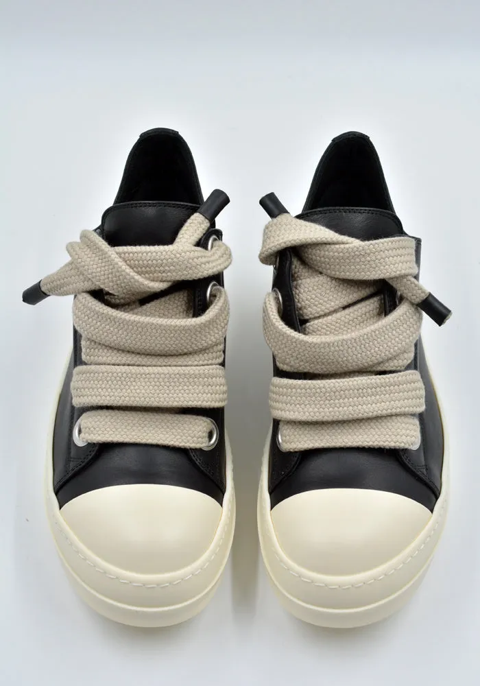 RICK OWENS MEN RU02D6893 LCOW2 JUMBOLACED LOW SNEAKERS BLACK (New Season FW24)