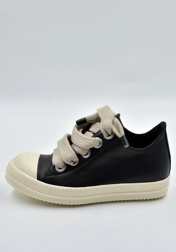 RICK OWENS MEN RU02D6893 LCOW2 JUMBOLACED LOW SNEAKERS BLACK (New Season FW24)