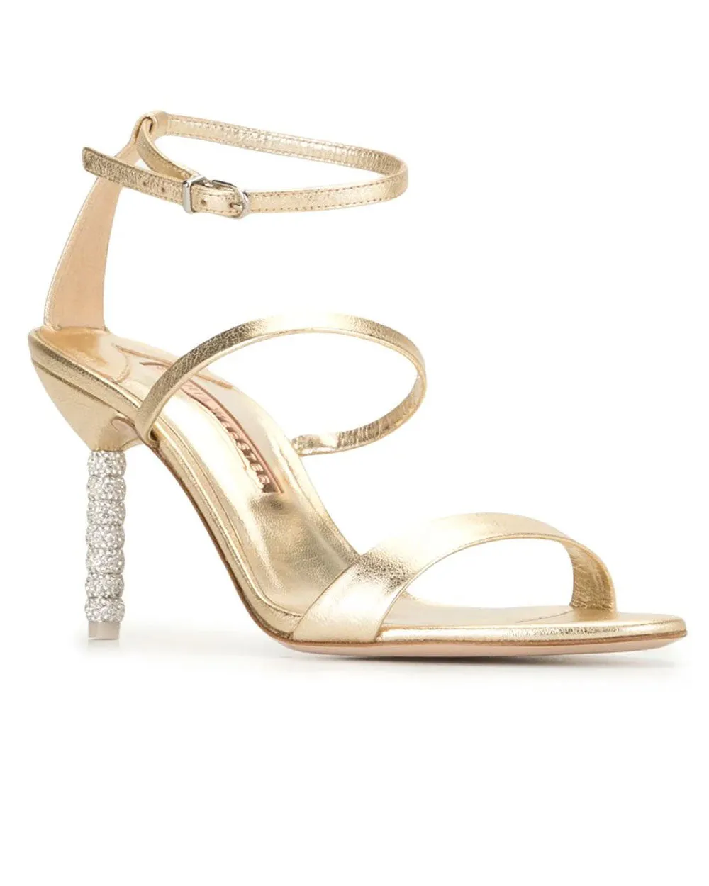 Rosalind Crystal Mid Sandal in Champagne