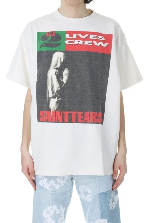 Saint Mxxxxxx  |Crew Neck Unisex Street Style Plain Cotton Short Sleeves